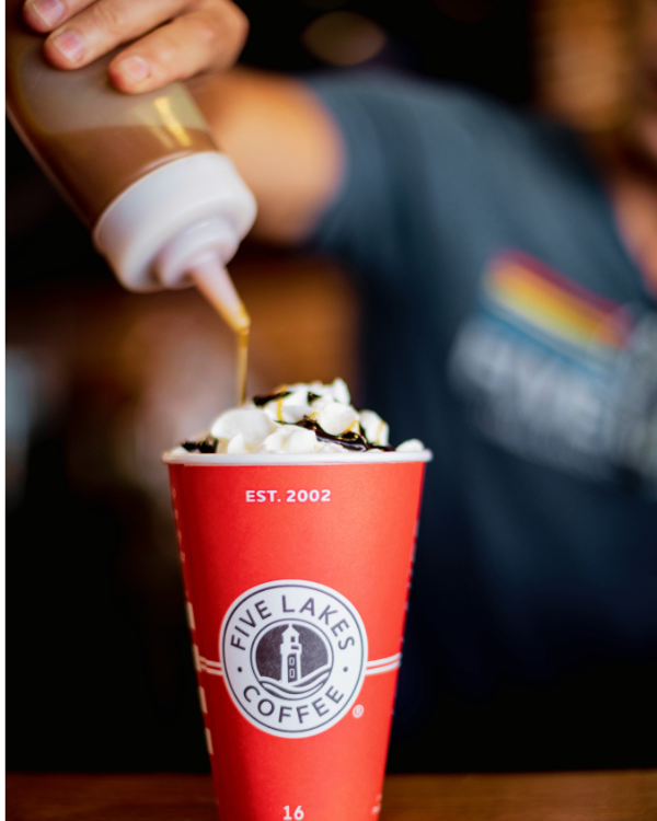 Five Lakes hot coffee favorite